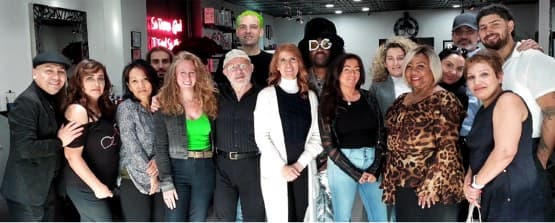 The Healthy Color team and ambassadors gathered together in the salon.